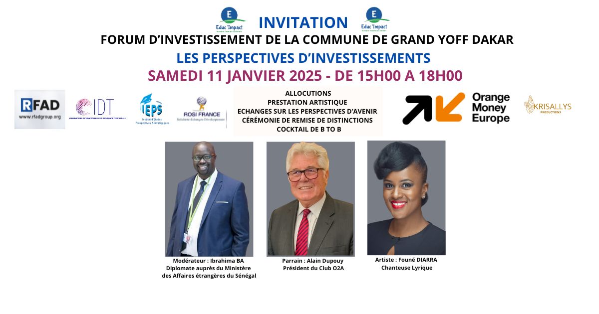 FORUM D’INVESTISSEMENT DE LA COMMUNE DE GRAND YOFF DAKAR LE 11 JANVIER 2025